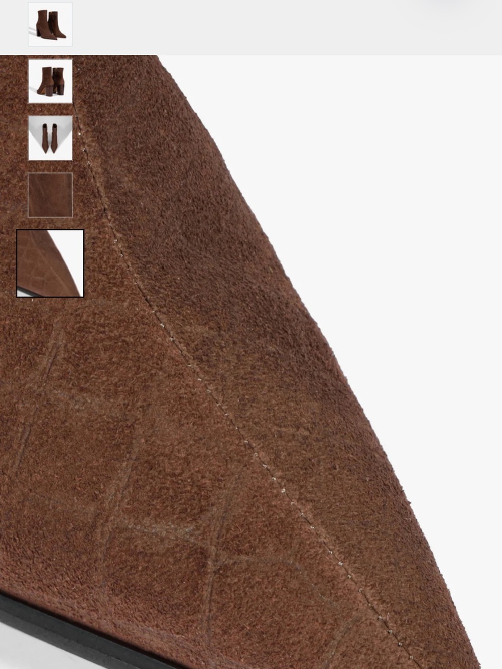 SCHUTZ Brown Croc-Embossed Suede Ankle Booties - Picture 4 of 6